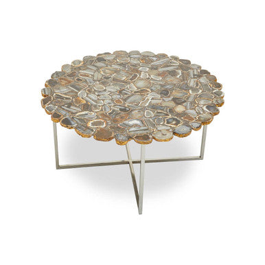 Rabia Agate Coffee Table With Cross Base