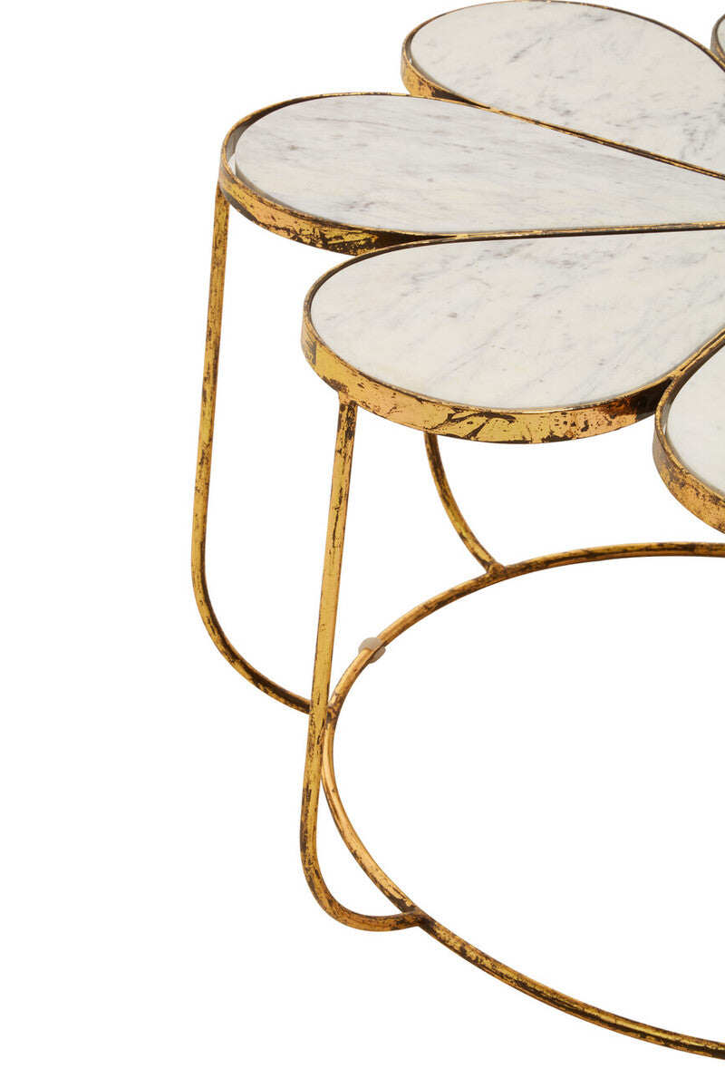 Rabia Petal Coffee Table With Marble Top
