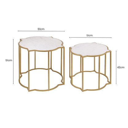 Rabia Set Of 2 Tables With Marble Top