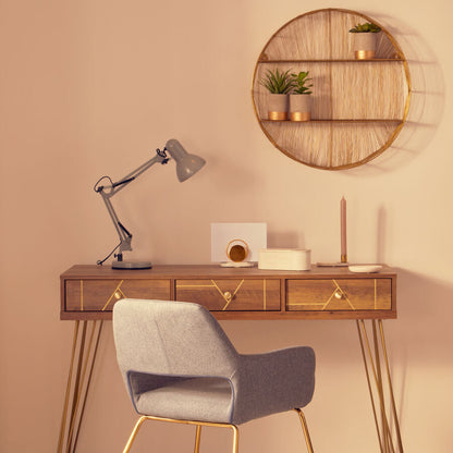 Enzo Gold Wire Round Wall Shelf