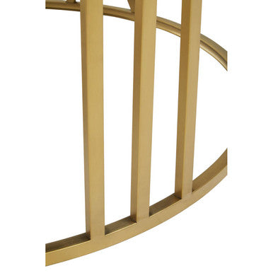 Alana Round Coffee Table with Gold Frame and Black Glass