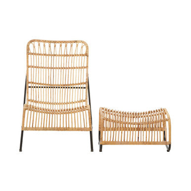 Manado Rattan Chair And Footstool Set