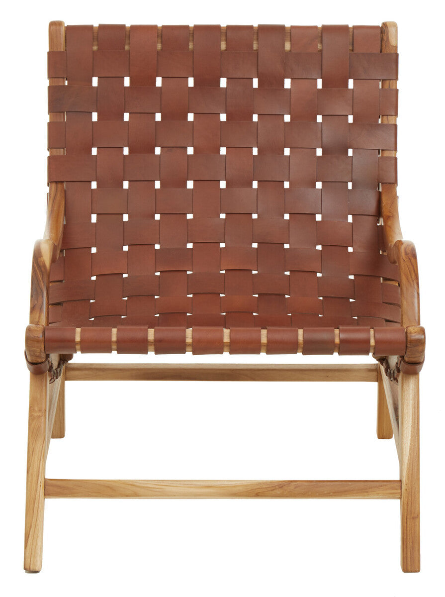 Kendari Brown Woven Leather Chair
