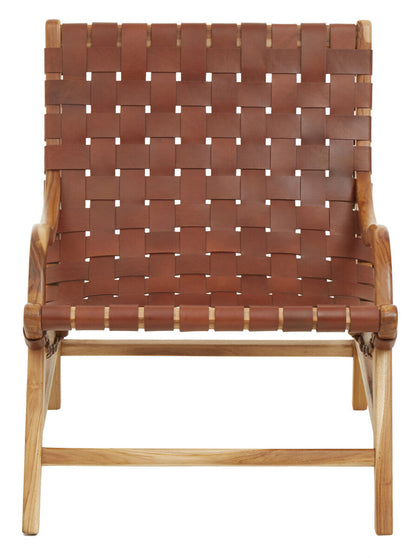 Kendari Brown Woven Leather Chair
