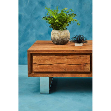 Simla Acacia Wood Coffee Table with Drawer