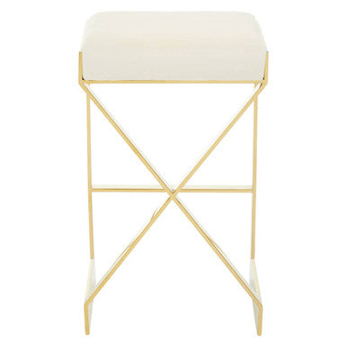 Azalea Ivory And Gold Finish Bar Stool