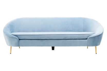 3 Seater Aqua Blue Velvet Sofa, Yasmeen