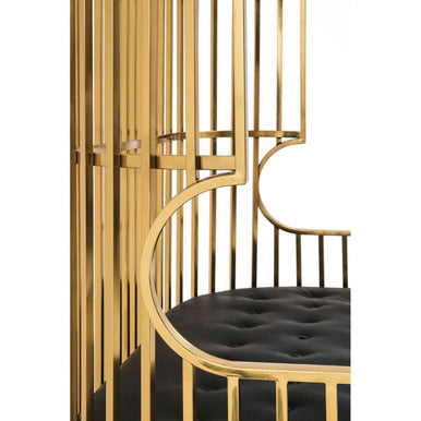 2 Seater Gold Dome Cage Sofa, Eliza