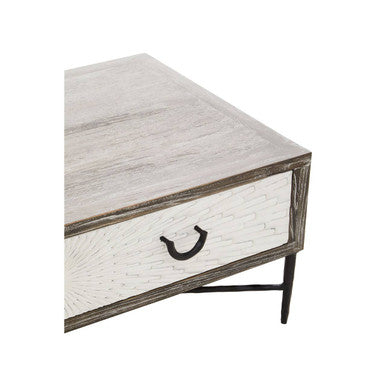 Milan 2 Drawer Recycled Elm Wood Coffee Table