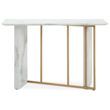 Vieste White Marble Effect Console Table