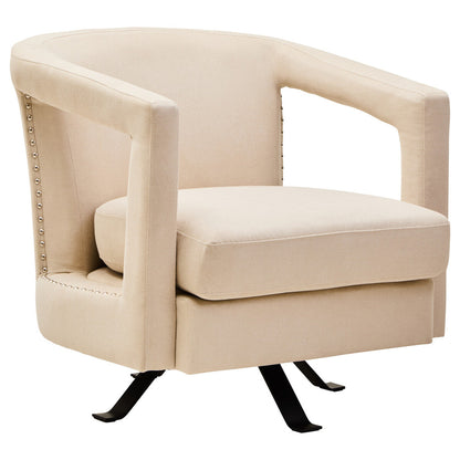 Hestia Beige Velvet Swivel Chair