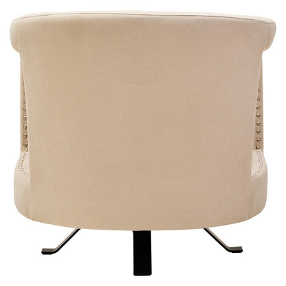 Hestia Beige Velvet Swivel Chair