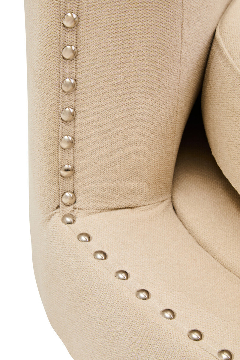 Hestia Beige Velvet Swivel Chair