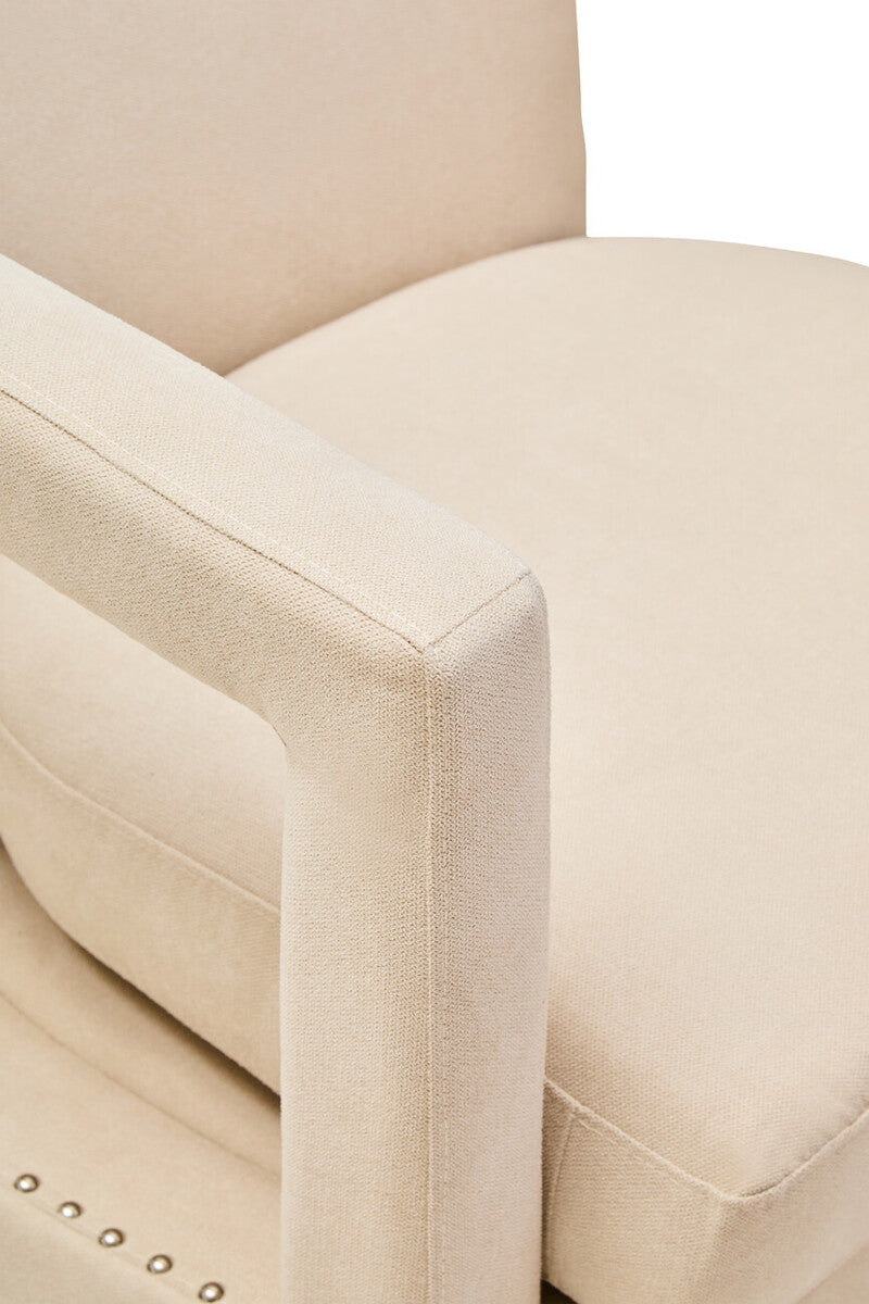 Hestia Beige Velvet Swivel Chair