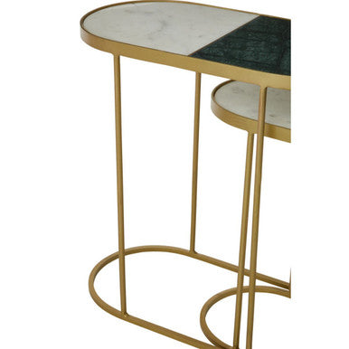 Suar Nest Of Two Marble Top Side Tables
