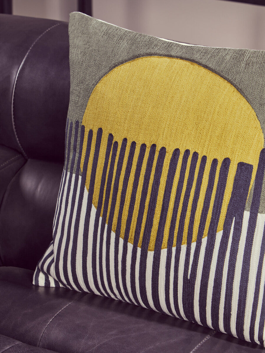 Antique Black Left Arm Leather Modular Chaise Sofa, King