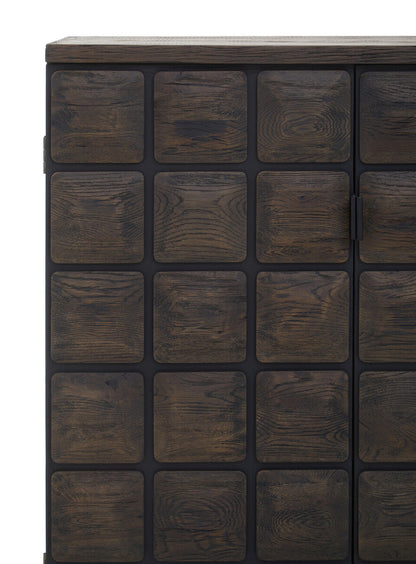 Lucca Recycled Dark Oak Wood Cabinet