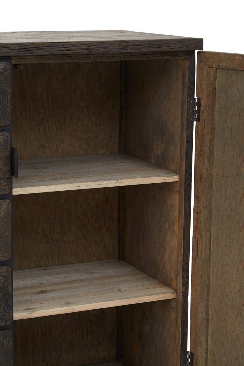 Lucca Recycled Dark Oak Wood Cabinet