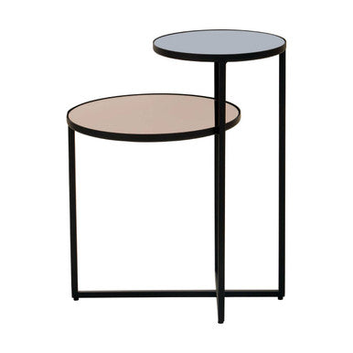 Cercle Smoked Mirror 2 Tier Side Table