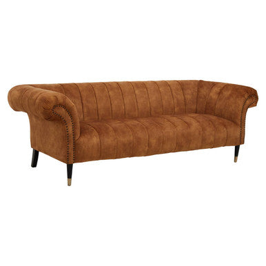 3 Seater Gold Velvet Sofa, Siena