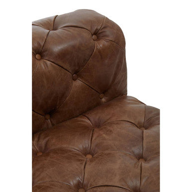 Brown Leather Modern Chesterfield Modular Sofas Chair, Hoxton