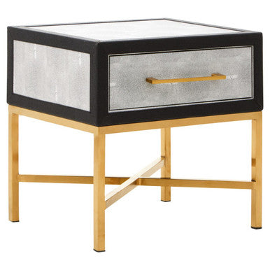 Cadiz 1 Drawer Shagreen Side Table