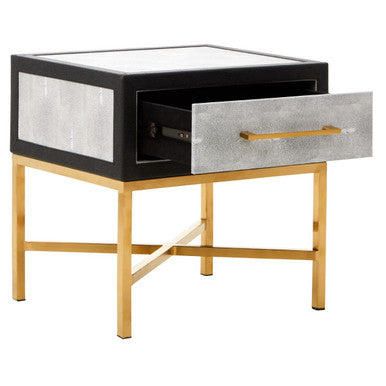 Cadiz 1 Drawer Shagreen Side Table