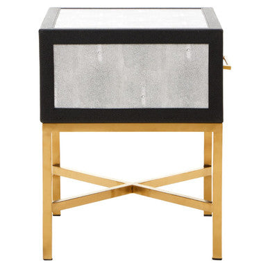 Cadiz 1 Drawer Shagreen Side Table