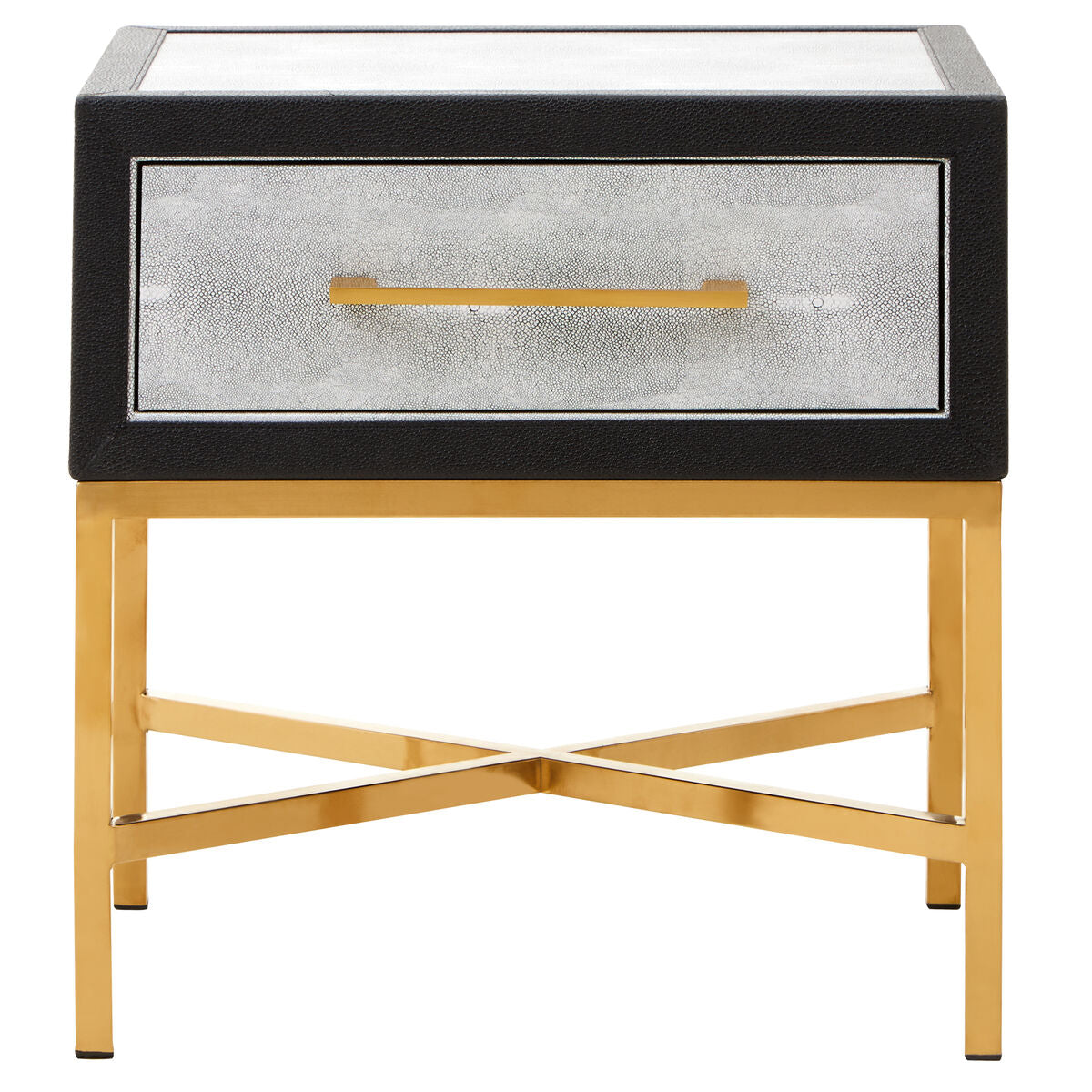 Cadiz 1 Drawer Shagreen Side Table