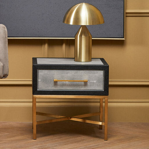 Cadiz 1 Drawer Shagreen Side Table
