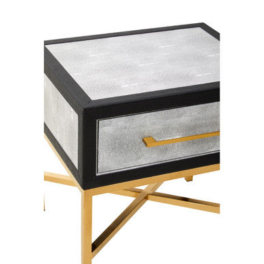 Cadiz 1 Drawer Shagreen Side Table