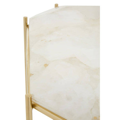 Jaipur White Quartz Side Table