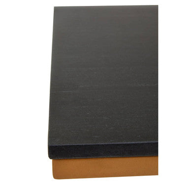 Varana Black Marble Top Side Table With Gold Finish Frame