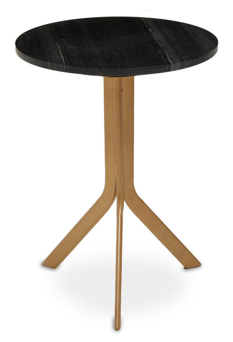 Varana Round Black Marble Top Table