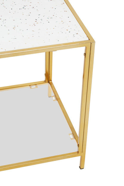 Novi Glass Top And Gold Frame Side Table