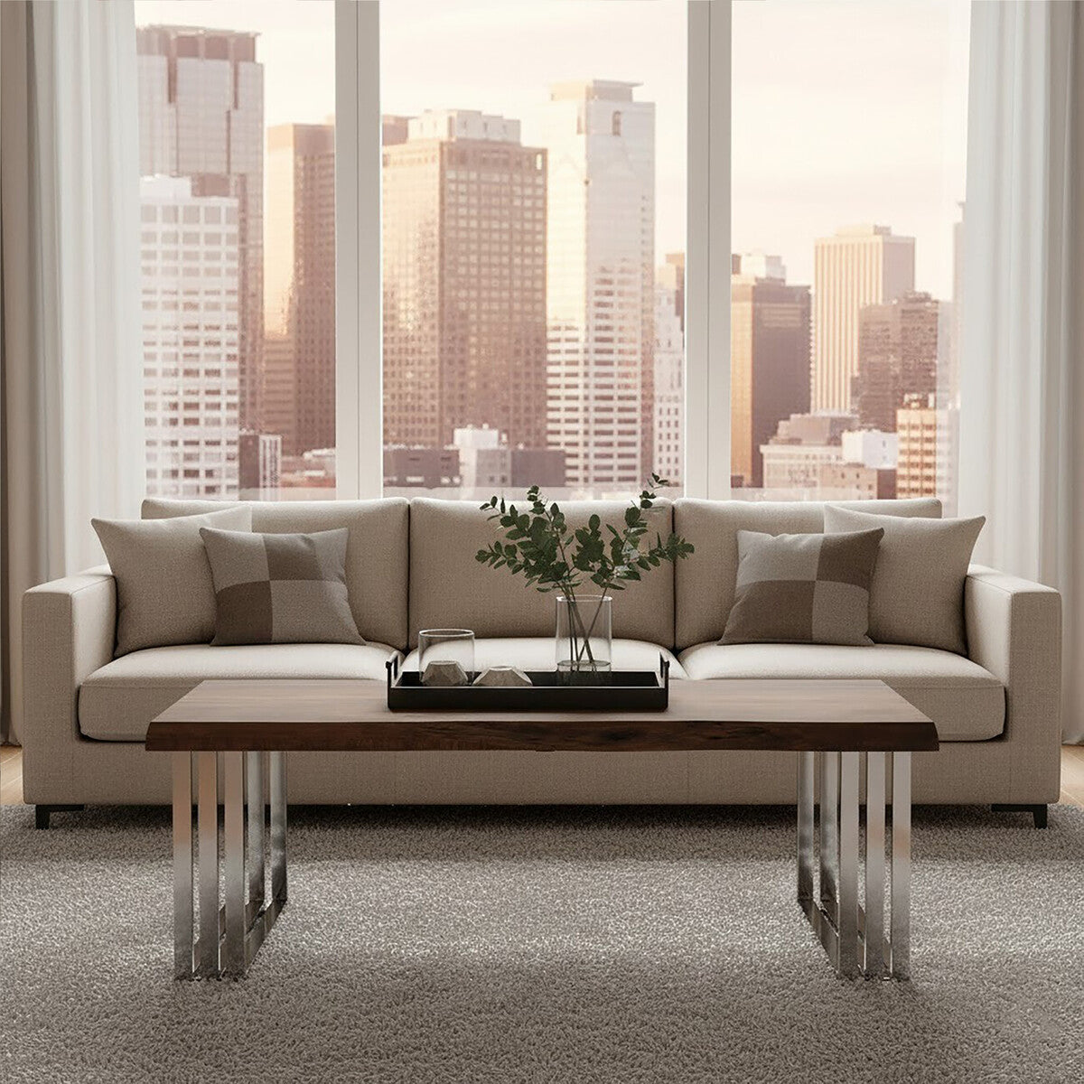 Hampstead Natural And Silver Coffee Table