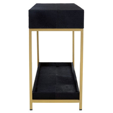 Kensington Townhouse Hair on Leather Two Drawer Console Table