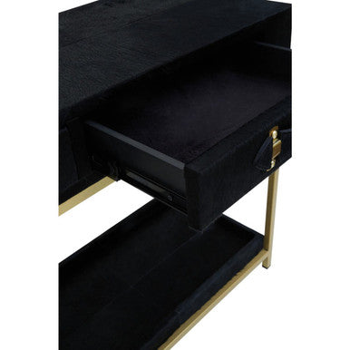 Kensington Townhouse Hair on Leather Two Drawer Console Table