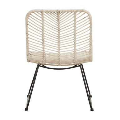 Java Natural Rattan Black Metal Chair