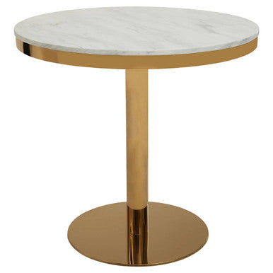 Azalea Round Marble Dining Table With Gold Base