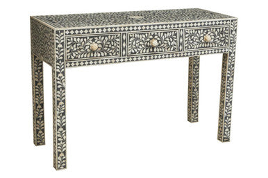 Fusion Bone Inlay Desk with 3 Drawers