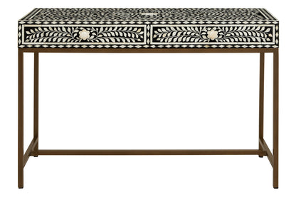 Fusion Bone Inlay Console Table With 2 Drawers