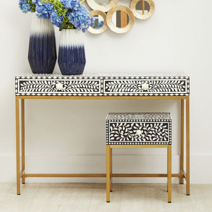 Fusion Bone Inlay Console Table With 2 Drawers