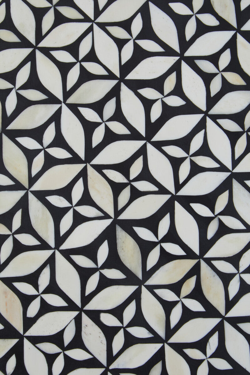 Fusion Round Bone Inlay Coffee Table With Gold Base