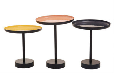 Amira Set of Three Gold and Black Tray Tables