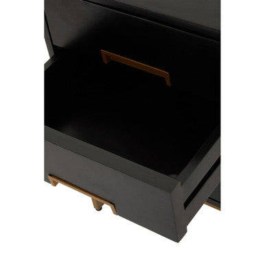 Kochi Black Side Table with 3 Drawers