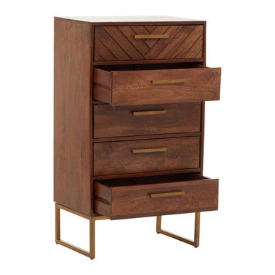Gaya Mango Wood Chest of 5 Drawers