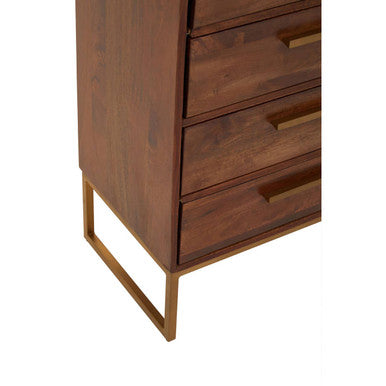 Gaya Mango Wood Chest of 5 Drawers