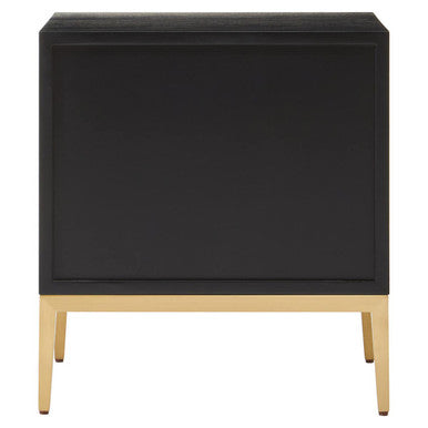 Davoli Black and Gold Two Drawer Side Table