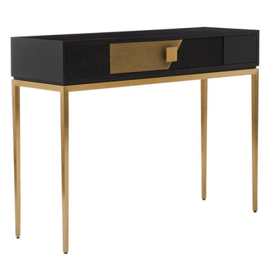 Davoli Black and Gold Console Table with 1 Drawer